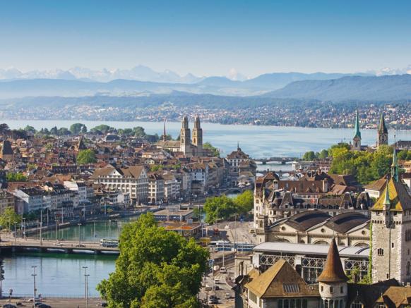 View over Zurich Old Town